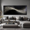 Midnight Wave Black and Silver Metal Wall Art
