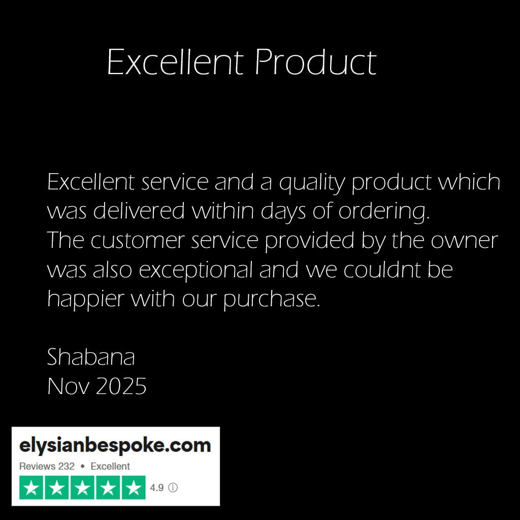 five star trust pilot review praising excellent customer service, quality metal wall art and quick delivery. The customer couldnt be happier with thier custom artwork