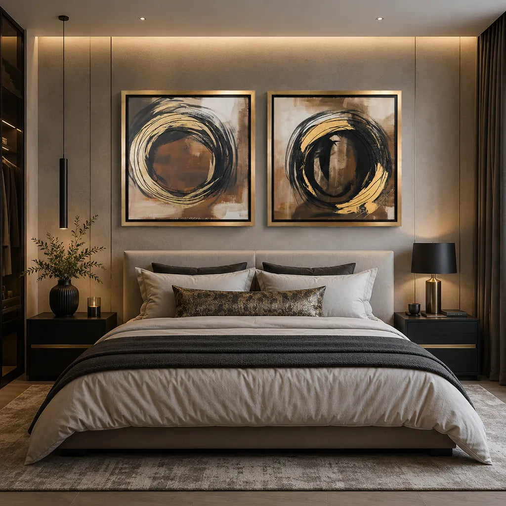 Aurum Orbit 2 Luxury Gold Abstract Wall Art