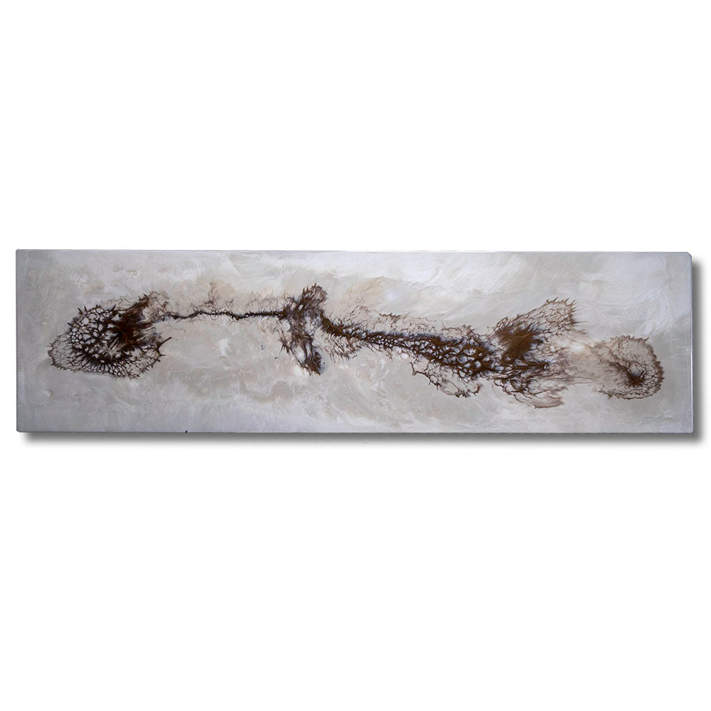Cream and bronze resin wall art, made in Yorkshire. Luxury wall art for lounges.