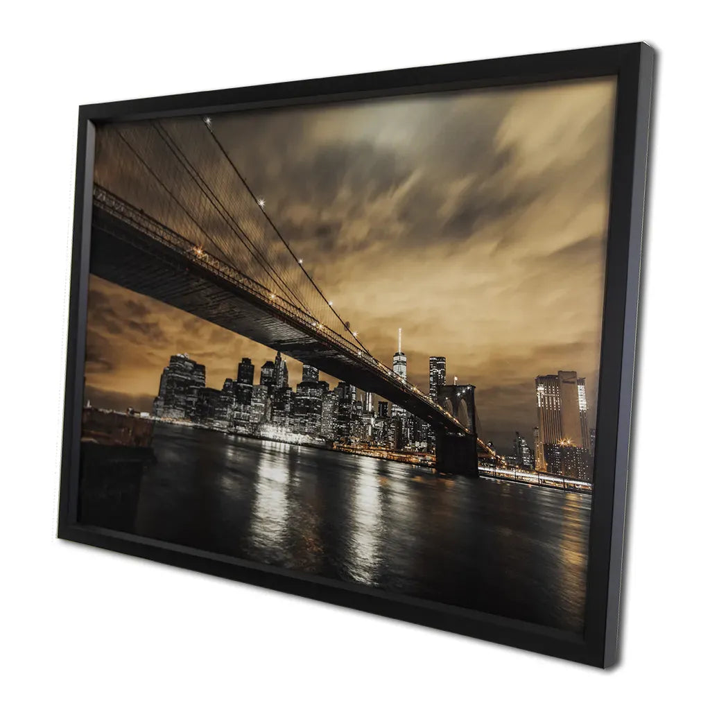 Brooklyn Bridge Framed Wall Art | Contemporary New York Skyline Picture