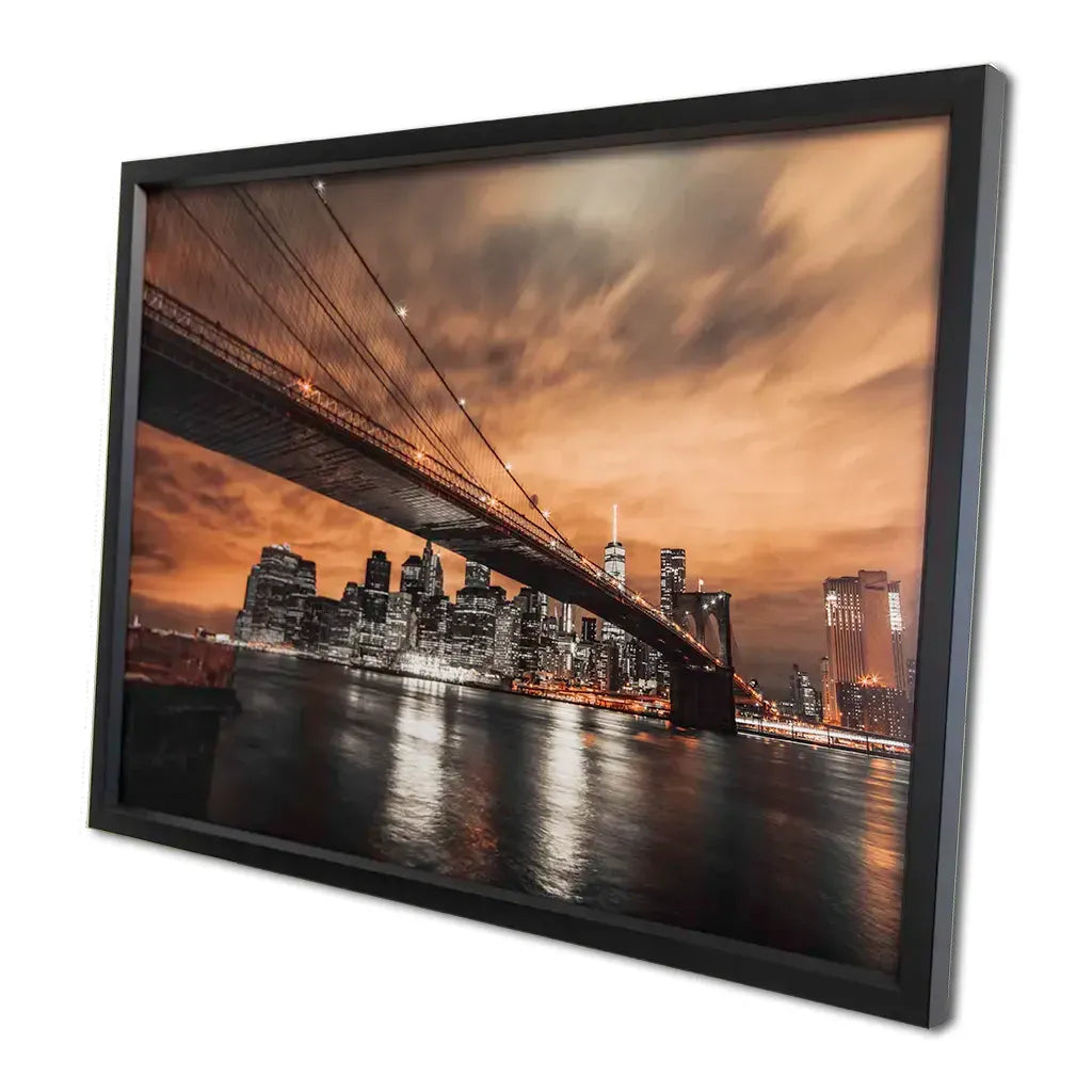 Brooklyn Bridge Framed Wall Art | Contemporary New York Skyline Picture