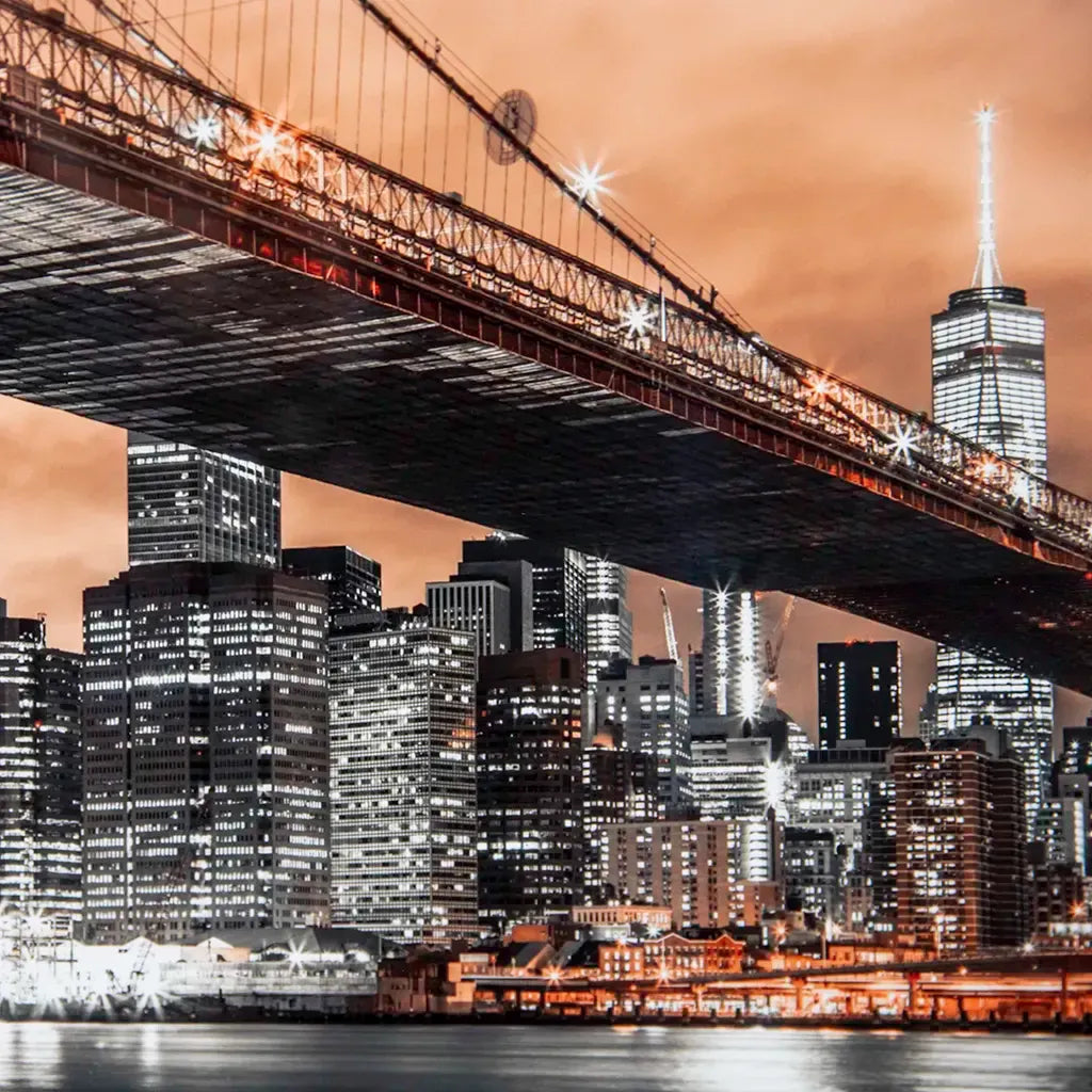 Brooklyn Bridge Framed Wall Art | Contemporary New York Skyline Picture