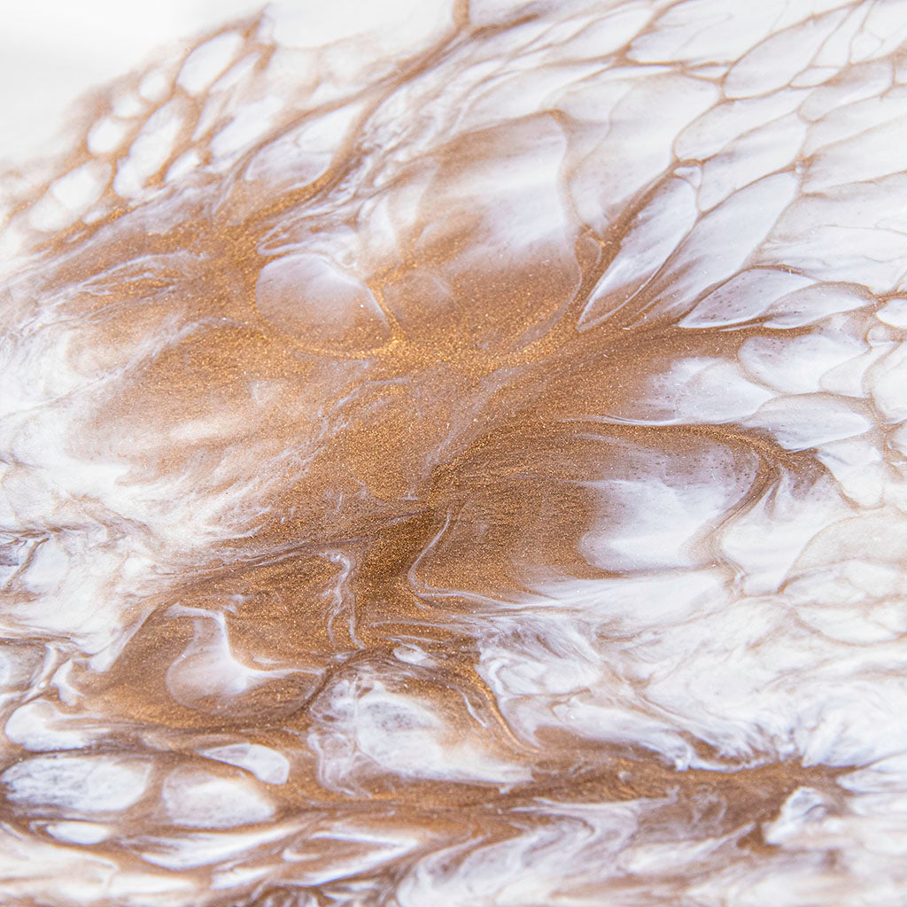 Closeup of resin wall art, showing glossy finish. hand made in the UK