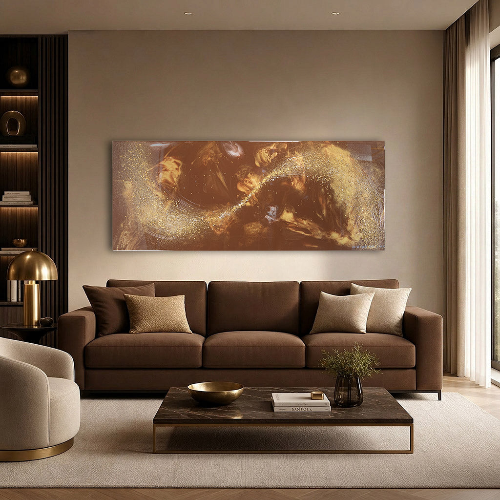Creation in Chocolate and Gold, Resin Wall Art