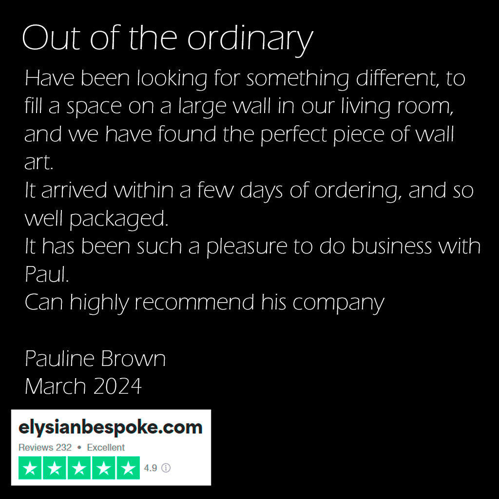 Elysian Bespoke customer review of luxury metal wall art made in York, North Yorkshire, England