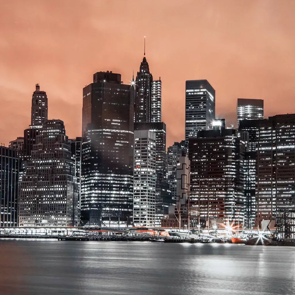 New York Skyline At Sunset Framed Wall Art
