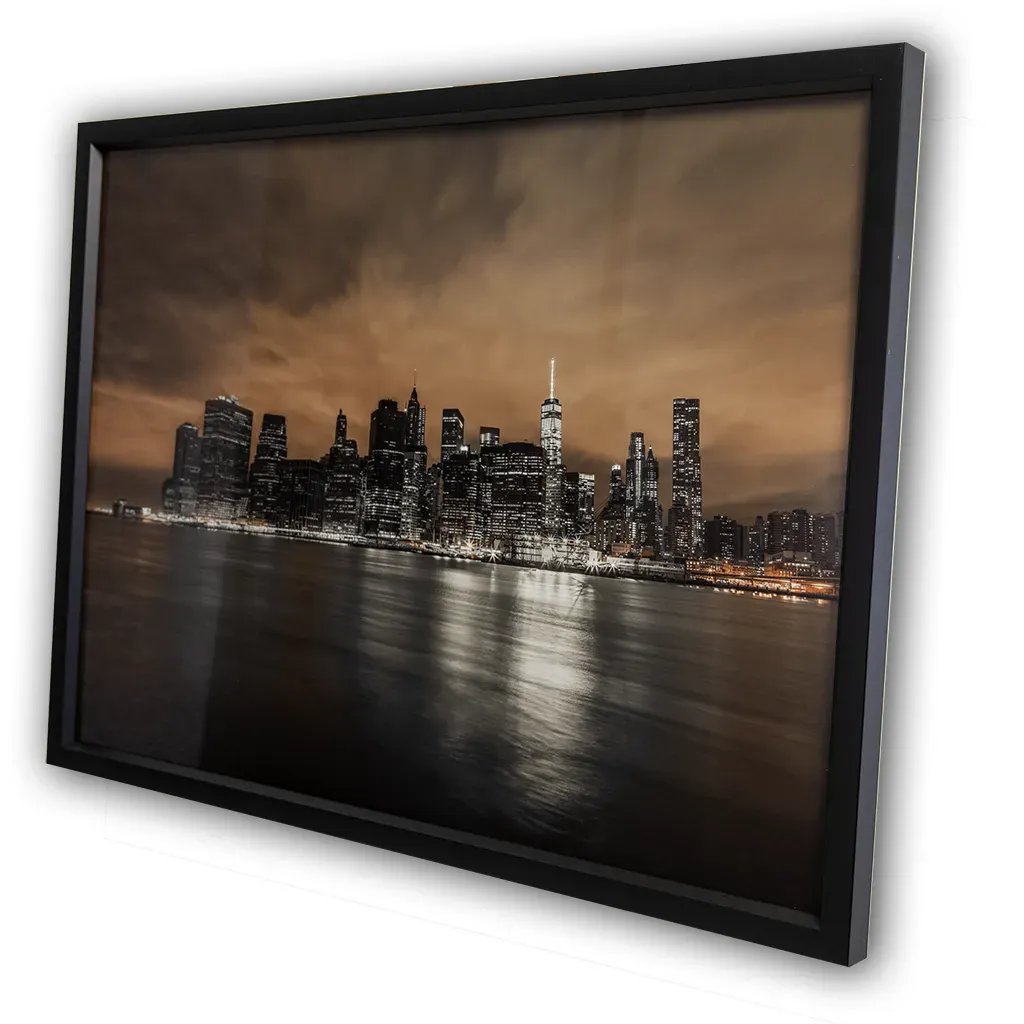 New York Skyline At Sunset Framed Wall Art