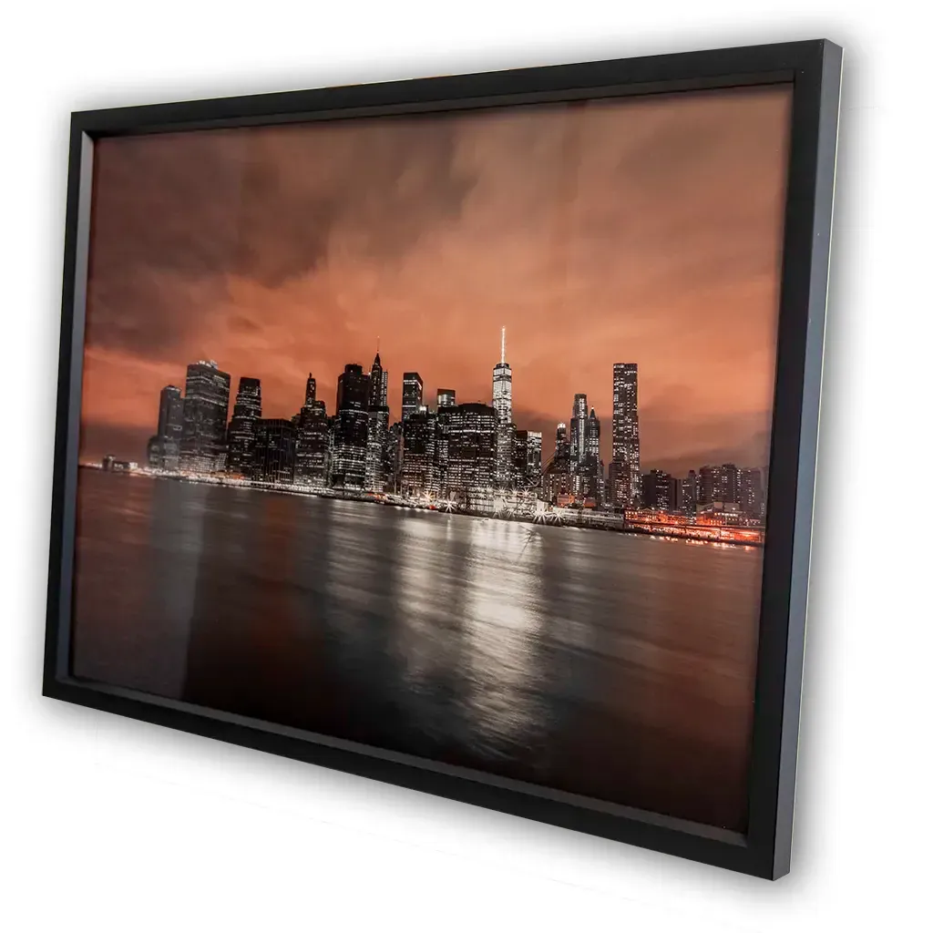 New York Skyline At Sunset Framed Wall Art