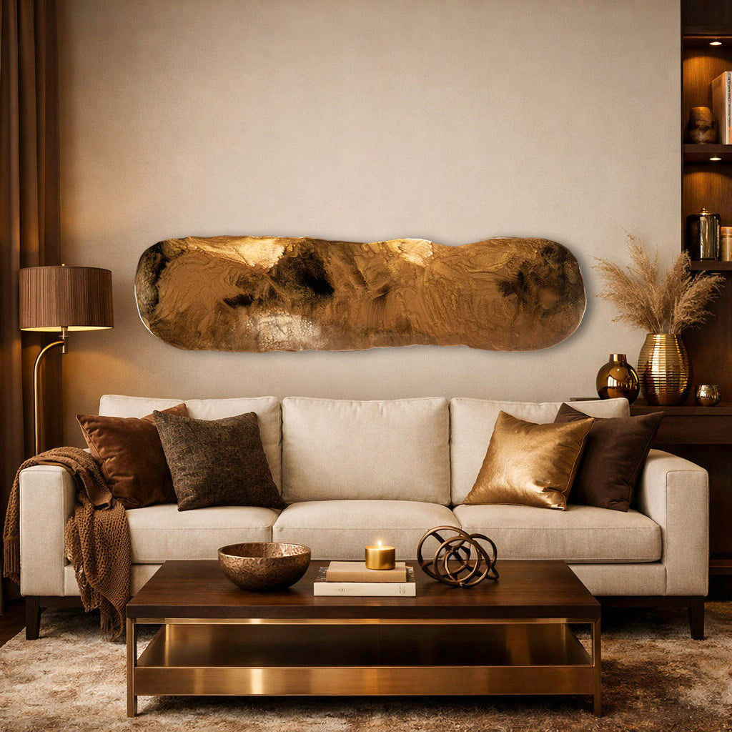 Pebble in Bronze, Metal wall art