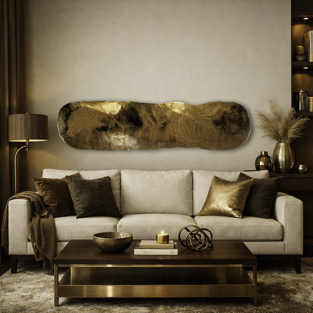 Pebble in Bronze, Metal wall art