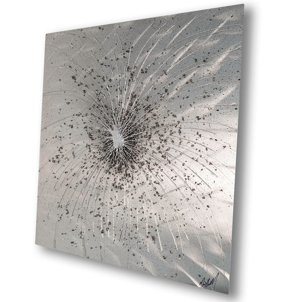 Silver Burst, Luxury Contemporary Abstract Wall Art