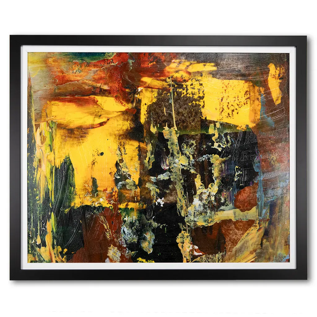 Golden Ember – Framed Abstract Wall Art