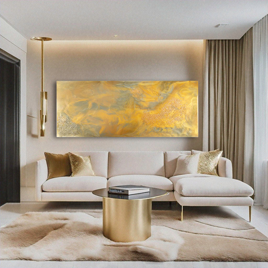 Golden Pool, Resin Wall Art