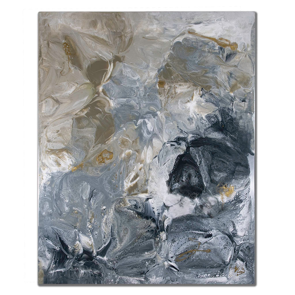 Isha Resin Metal Wall Art, Luxury Hand Painted Canvas