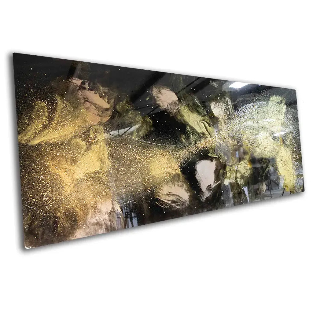 One-Off Original Black, Gold & Bronze Abstract Artwork – 300cm × 125cm