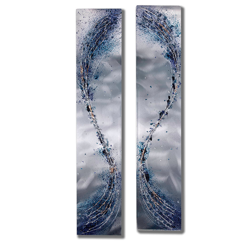 Curva Aqua, Set of 2, Metal Wall Art