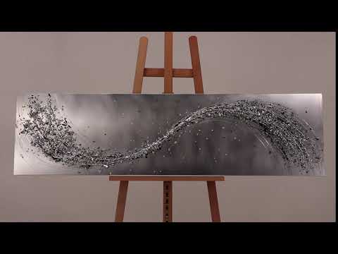 Black and silver metal wall art