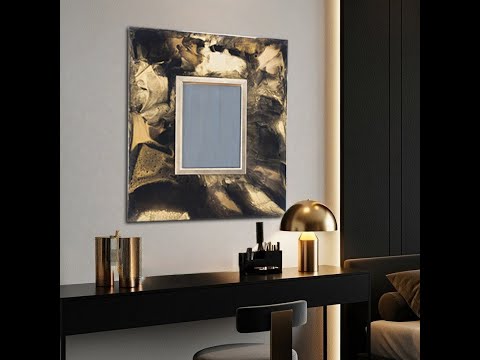 luxury gold bronze and black mirror in a bedroom