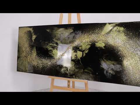 Video of gold and black luxury statement wall art for luxury homes and offices - Elysian Bespoke