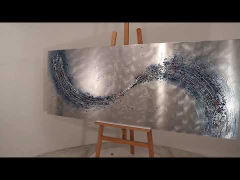 Metal wall art in blues and teals to create an aqua look. Hand made in UK