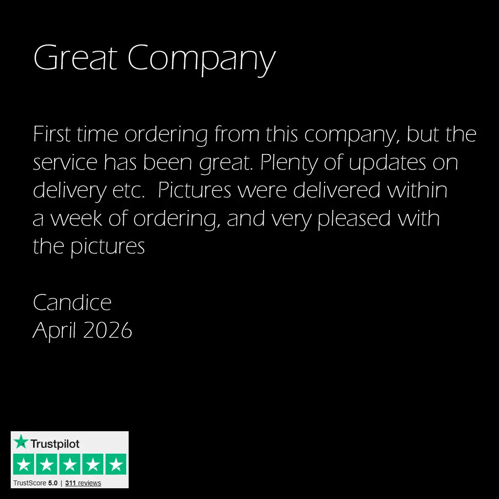 Customer review of a company with a Trustpilot logo at the bottom.