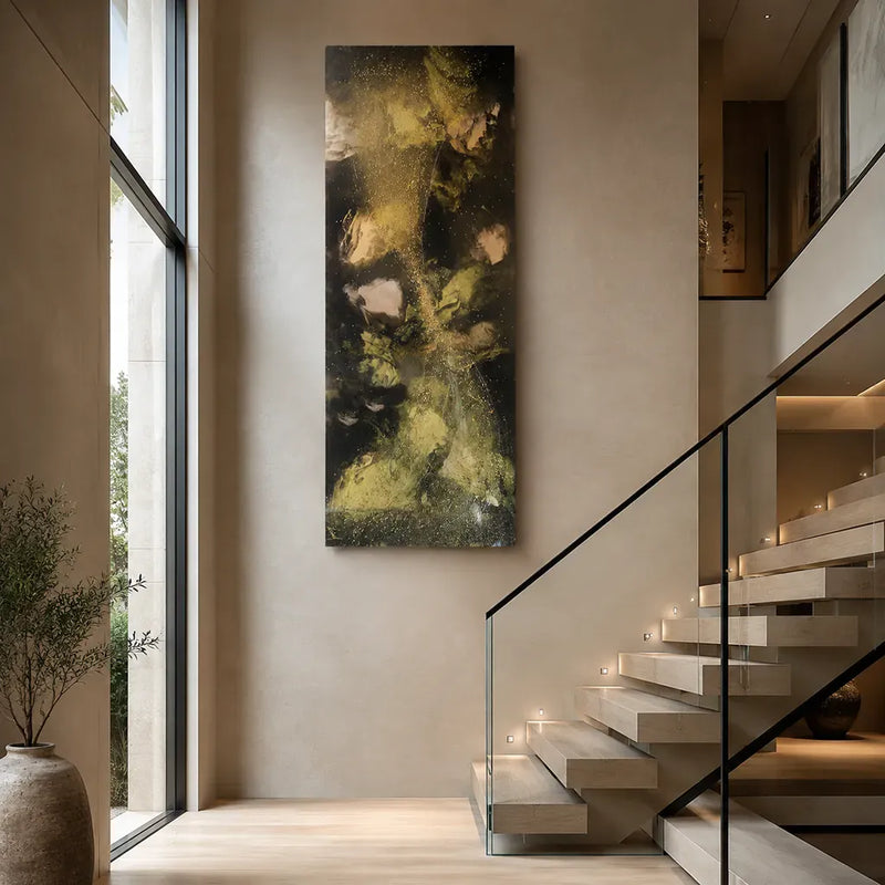 One-Off Original Black, Gold & Bronze Abstract Artwork – 300cm × 125cm