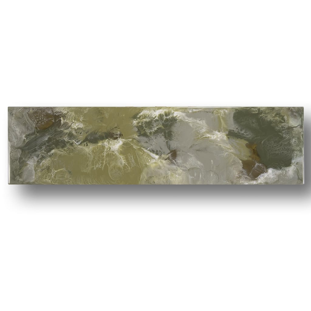 Luxury olive green, gold and white abstract resin wall art for modern living rooms by Paul Marshall at Elysian bespoke