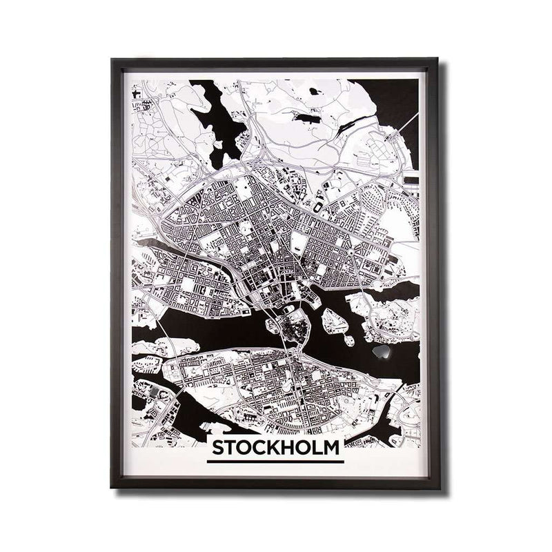 Stockholm Monochrome Map, Olivier Gratton-Gagne