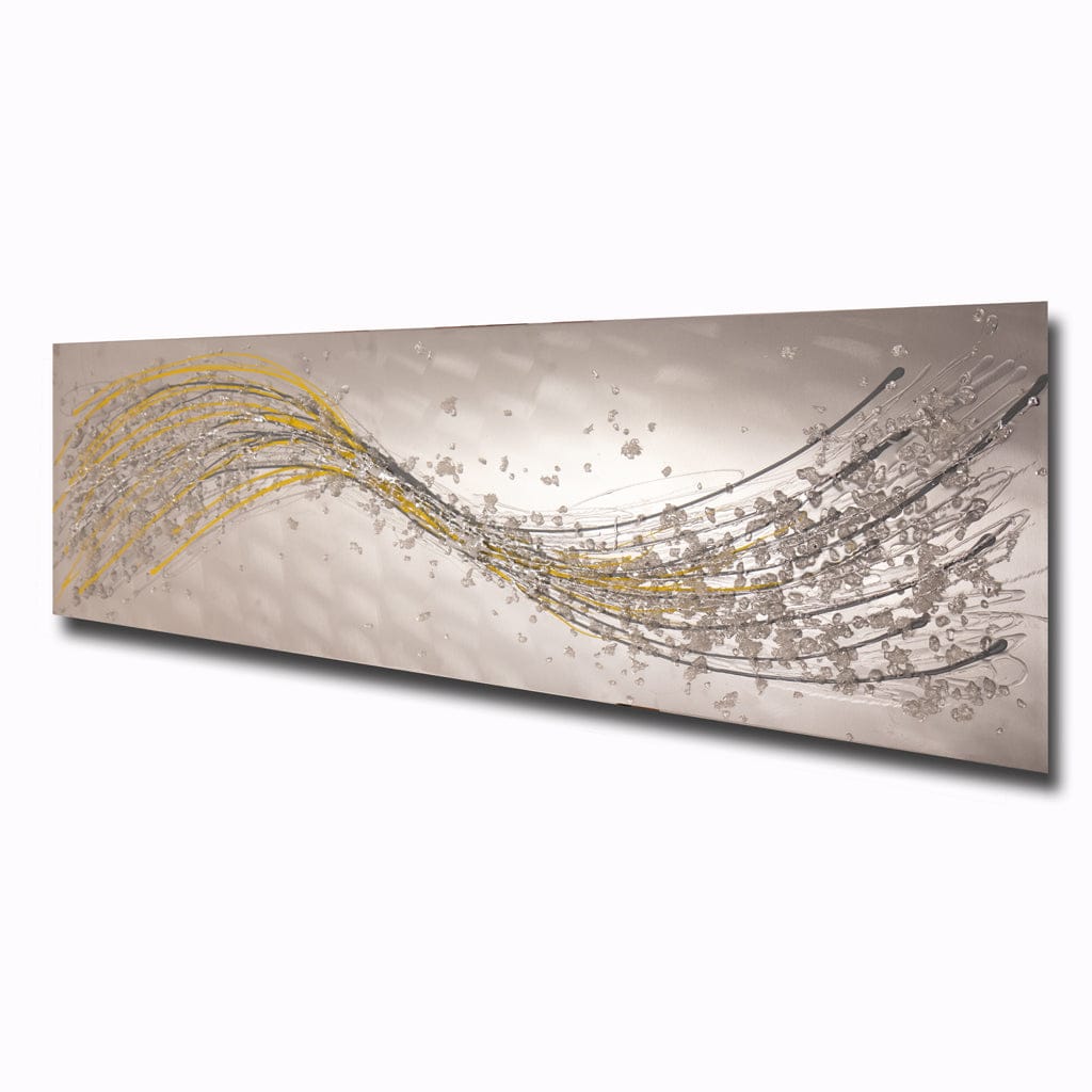 yellow and grey wall art metal