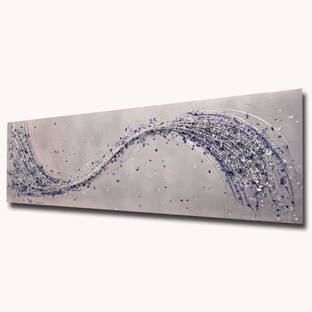 Blue & Silver Abstract Metal Wall Art UK