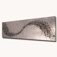 Lithium Mono Wave Aluminium Silver Metal Wall Art | Unique Abstract Acrylic Glass Wall Art 