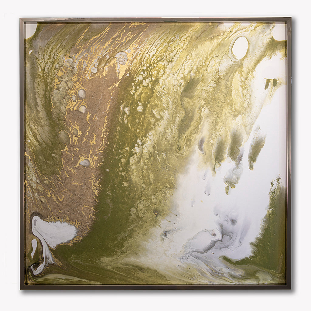 Marbled Avocado 2, Embellished Canvas