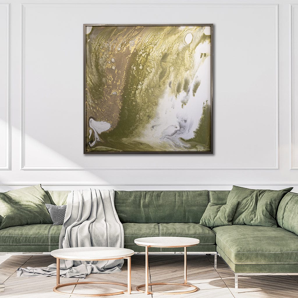 Marbled Avocado 2, Embellished Canvas