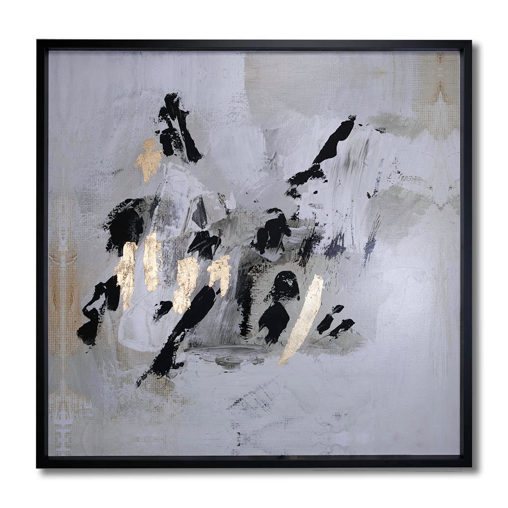 Neutral Brushstrokes 2, Hand embellished Canvas