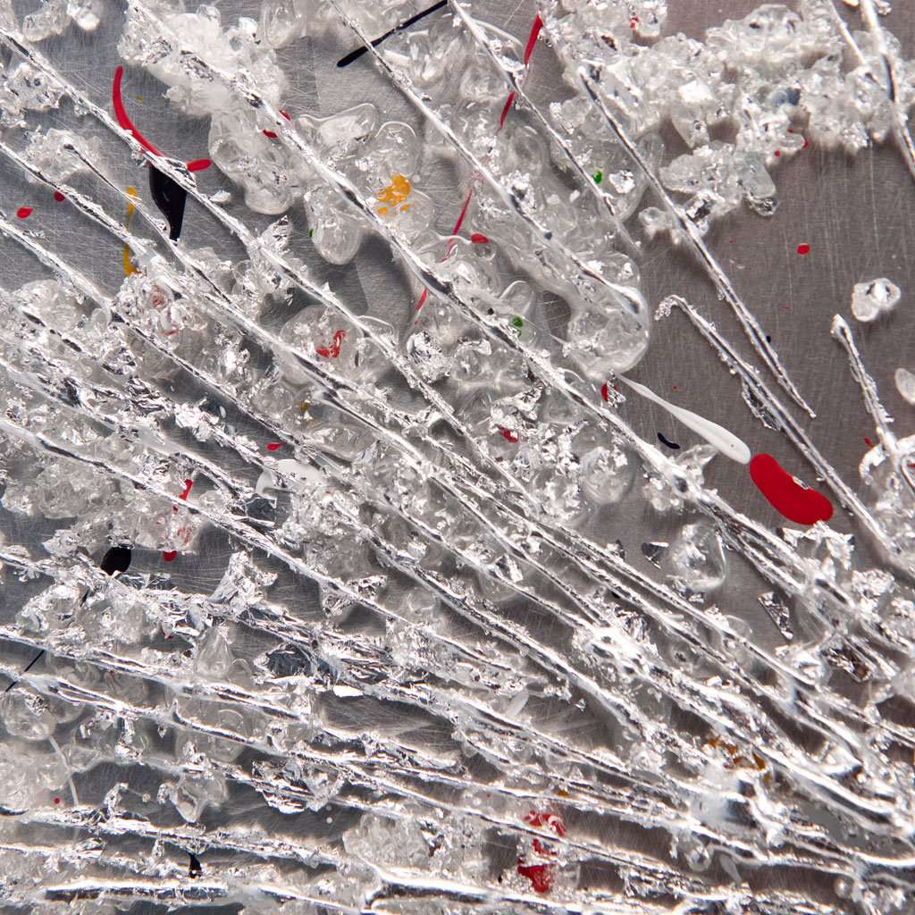 Recycled Glass Silver Metal Wall Art UK