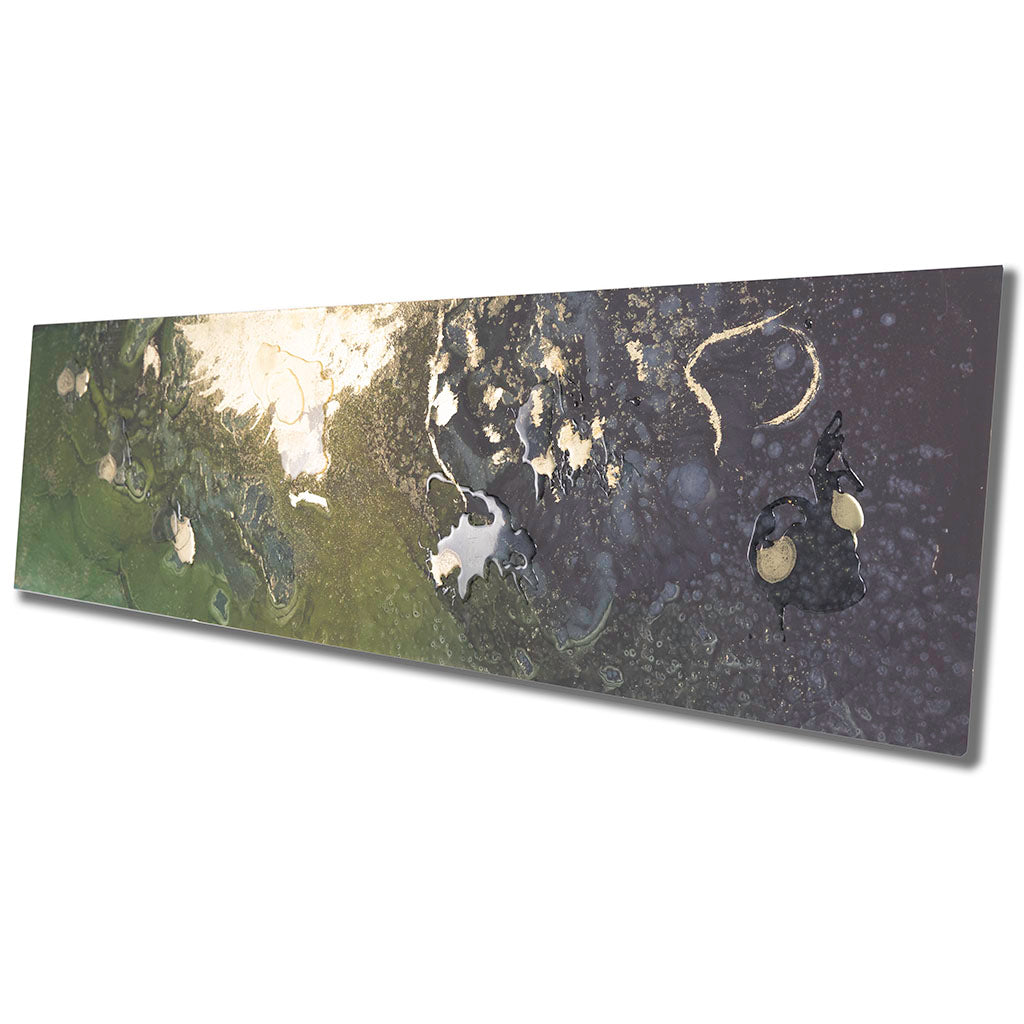 Hand Embellished Encaustic Metal Wall Art | Modern Interior Design Art

