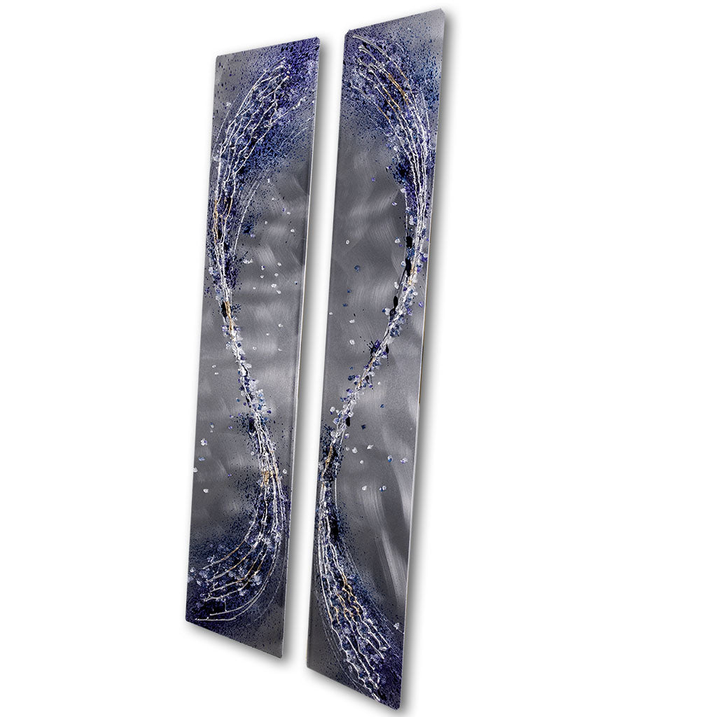 Curva Aqua, Set of 2, Metal Wall Art