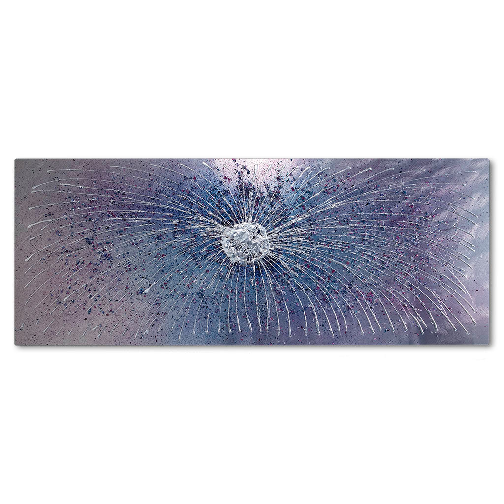 Aqua and Magenta Starburst Metal Wall Art