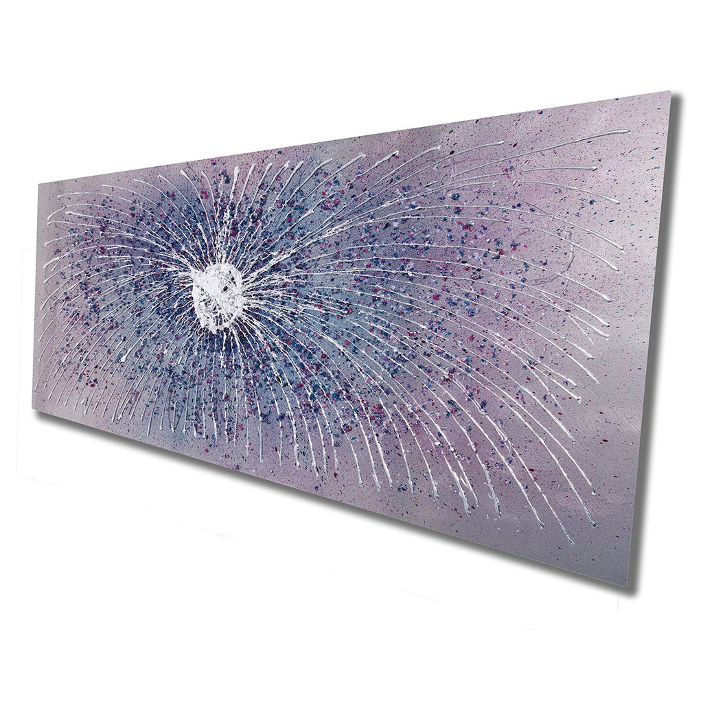 Aqua and Magenta Starburst Metal Wall Art