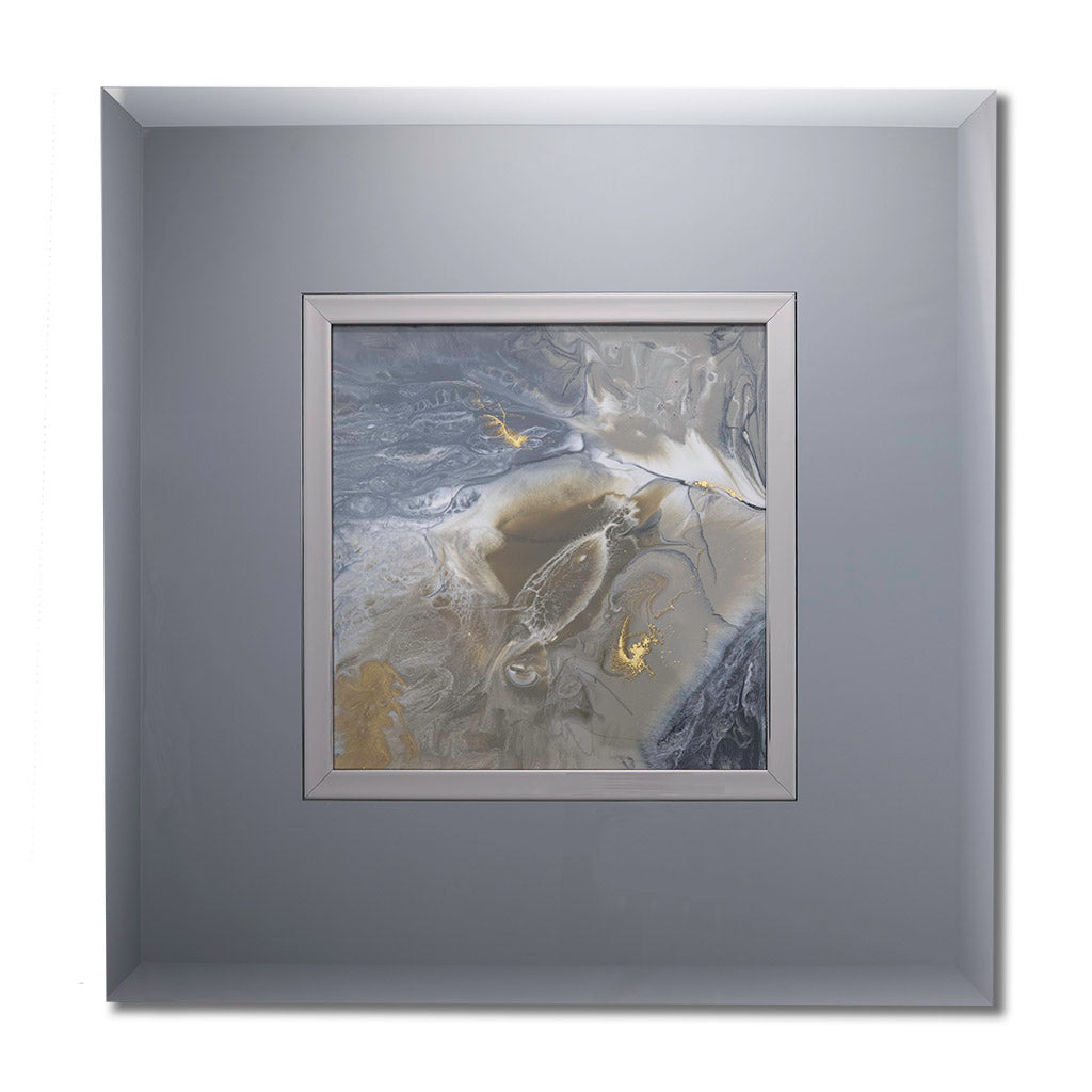 Isha Sq Resin Mirror wall Art, 61cm square