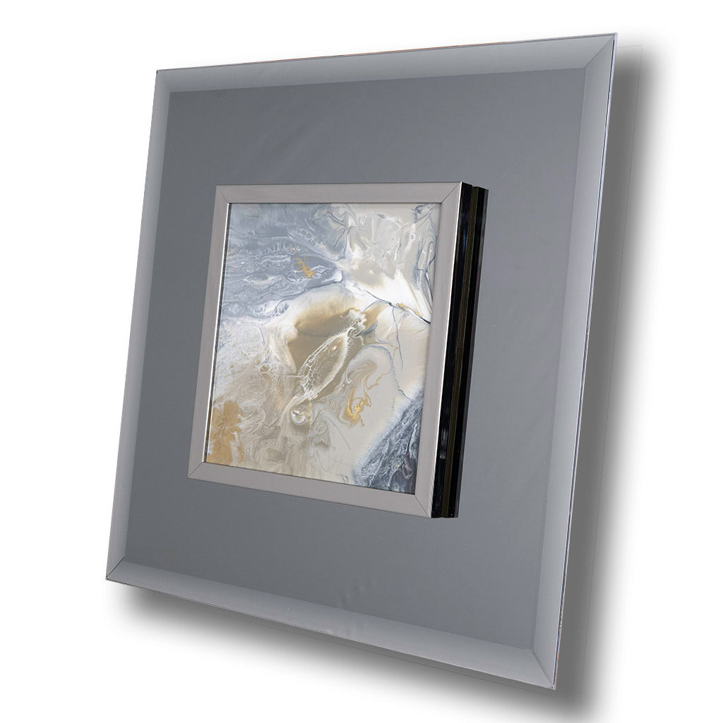 Isha Sq Resin Mirror wall Art, 61cm square