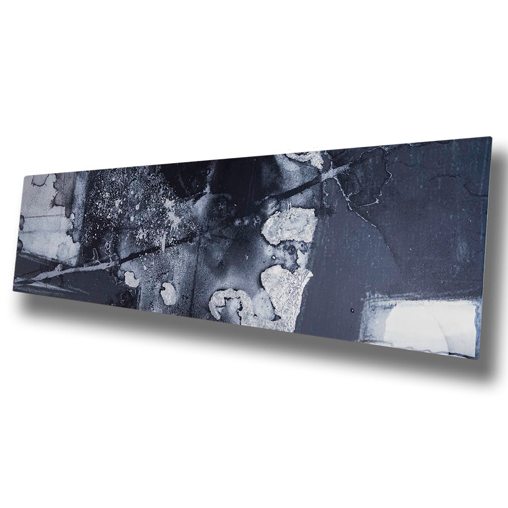 Hand Embellished No.58 Black and Silver metal wall art, Height 40cm Width 150cm