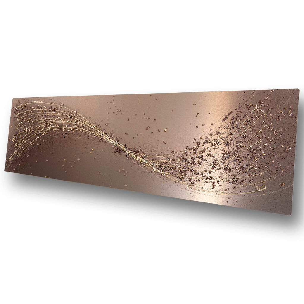 Bronze metal wall art with gold highlights, Hand made in the UK.