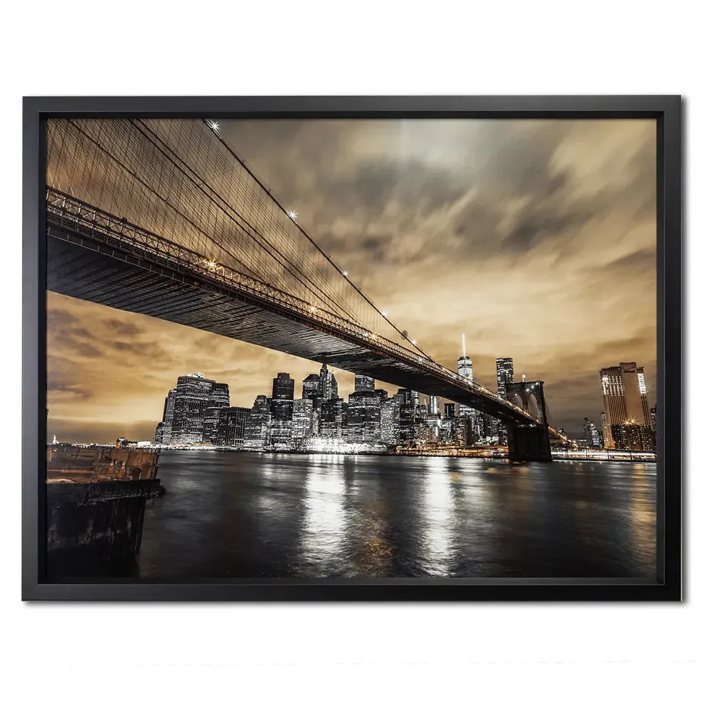 Brooklyn Bridge Framed Wall Art | Contemporary New York Skyline Picture