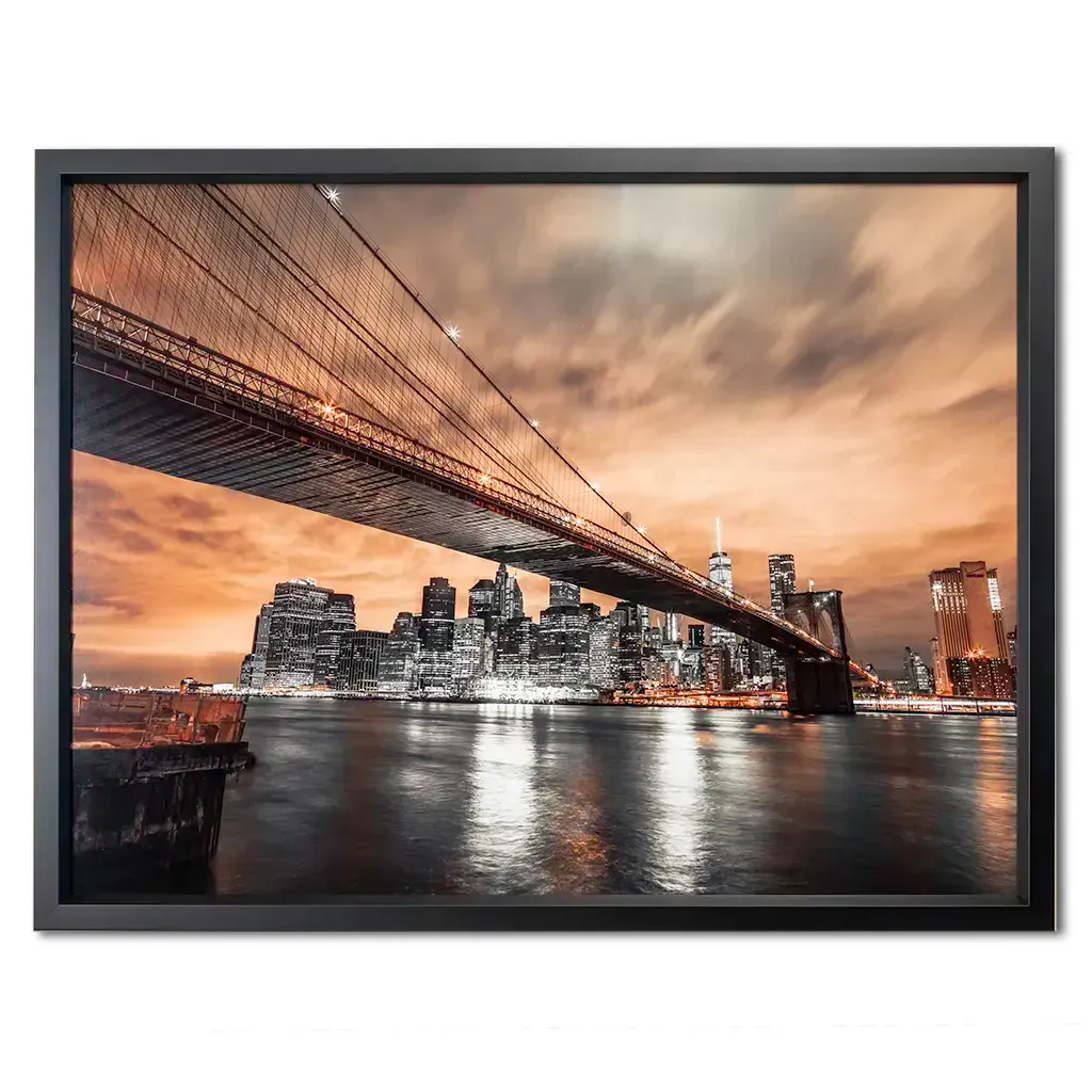 Brooklyn Bridge Framed Wall Art | Contemporary New York Skyline Picture