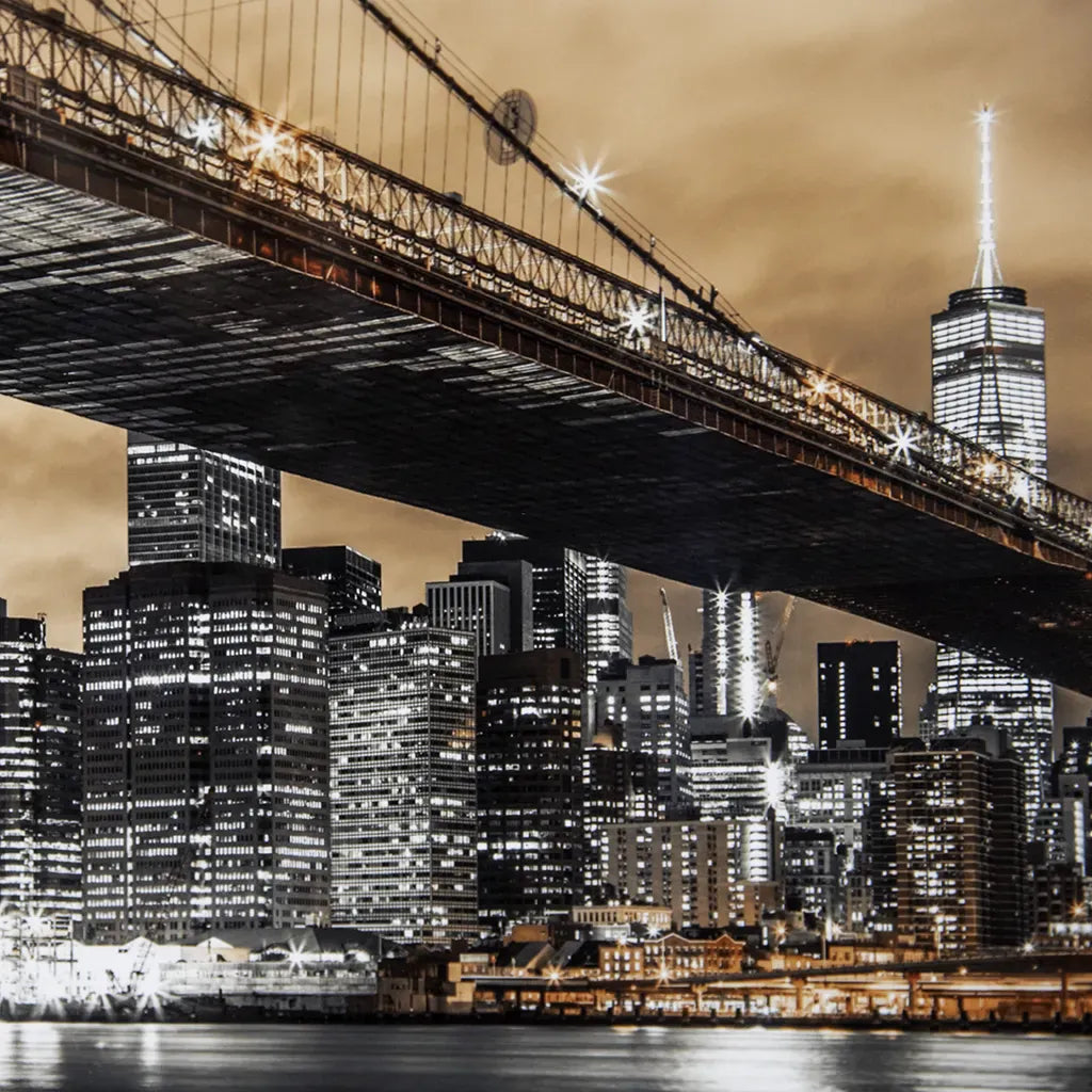 Brooklyn Bridge Framed Wall Art | Contemporary New York Skyline Picture
