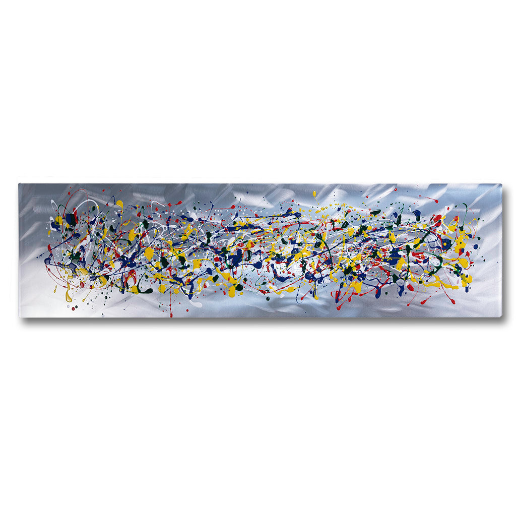 Multicoloured large metal wall art. Hand made in Yorkshire