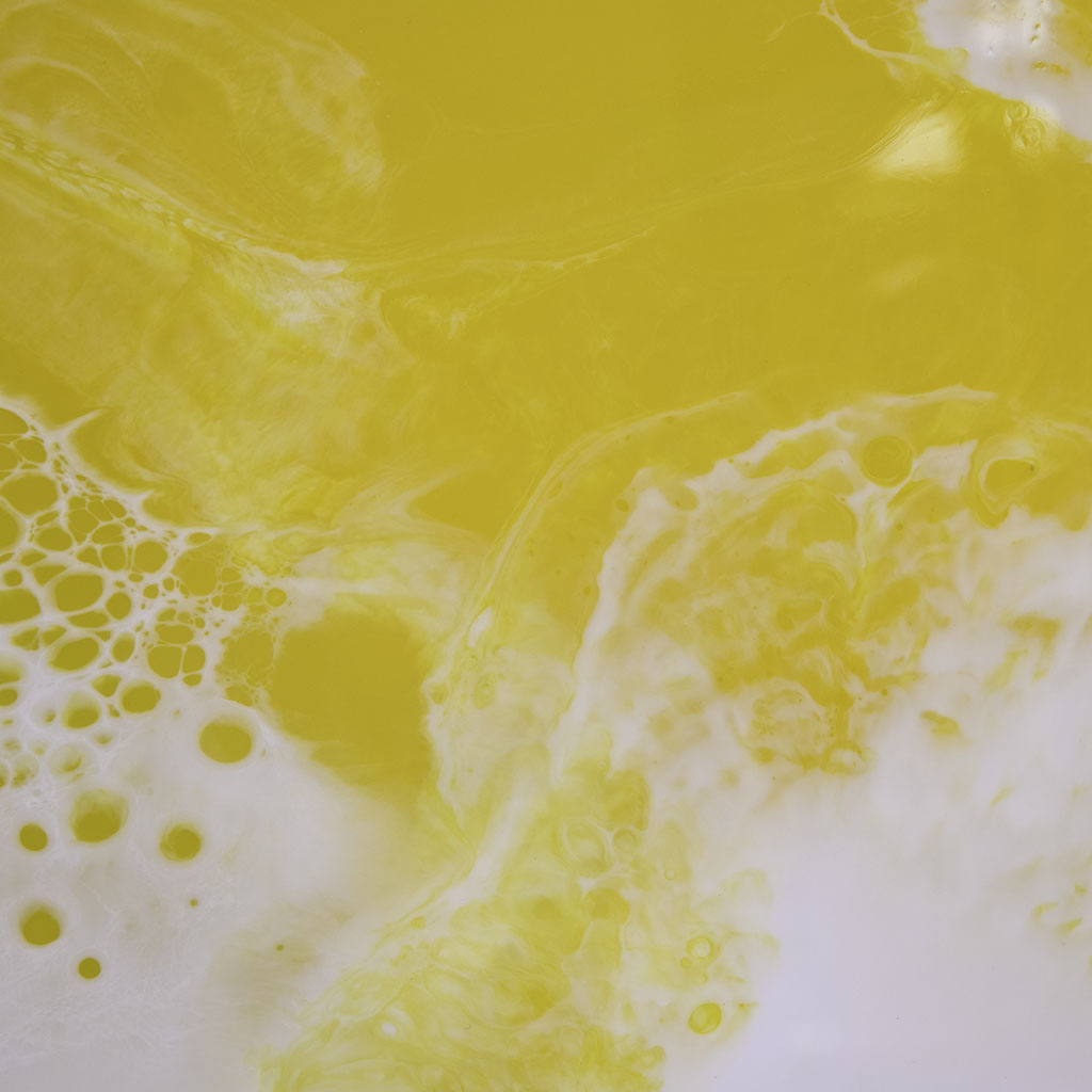 Close up of yellow resin metal wall art 1
