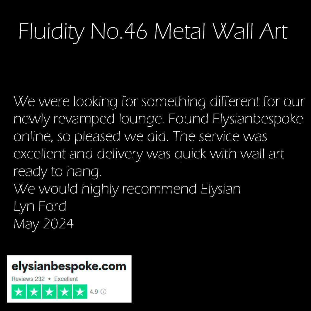 Review of Fluidity No.46 Metal Wall Art from Elysianbespoke with a positive customer experience.